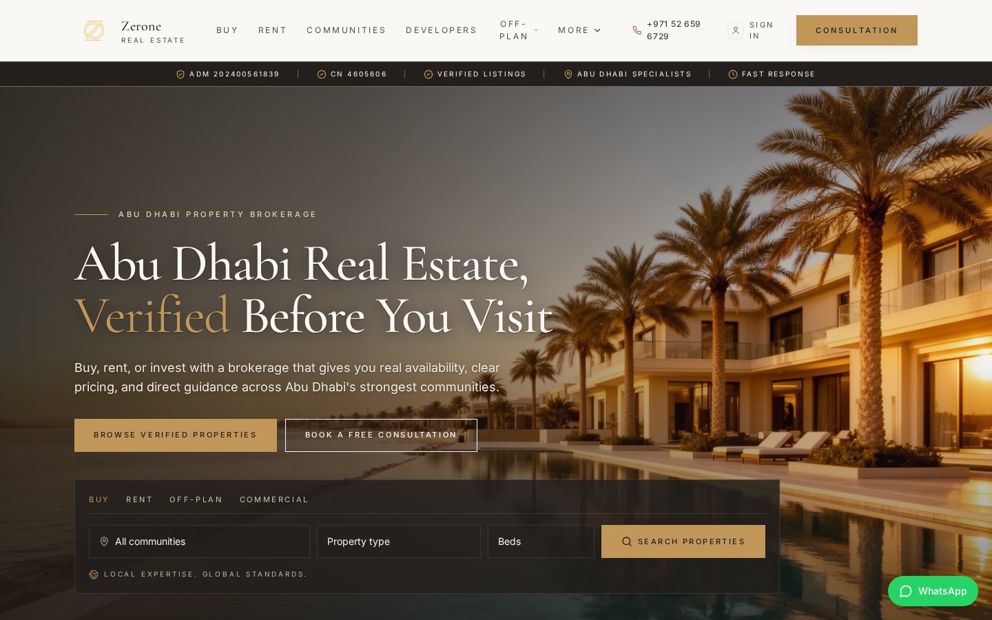 لقطة من موقع Zerone Real Estate